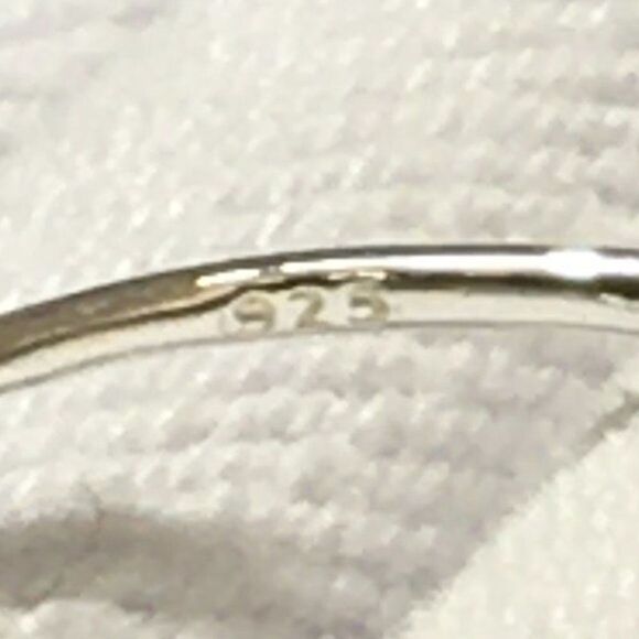 Sterling Silver Heartbeat Ring Size 7.25 Thin Band 925 - Picture 3 of 10